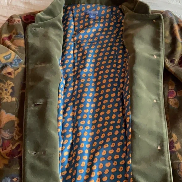 J. McLaughlin Olive Paisley Corduroy Jacket - Picture 10 of 12